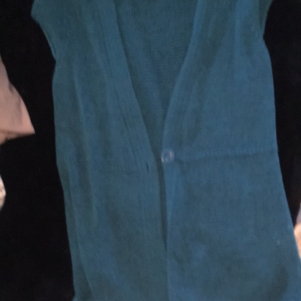 Womens White Stag sweater with button closure teal size large